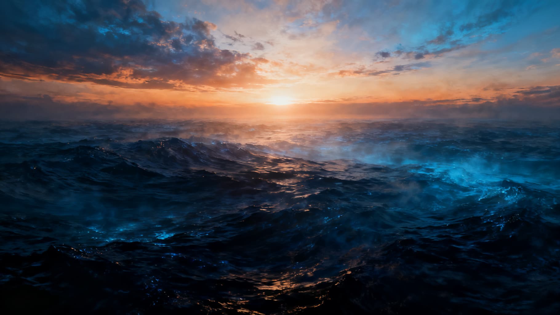 Light emerging over the deep at the dawn of creation