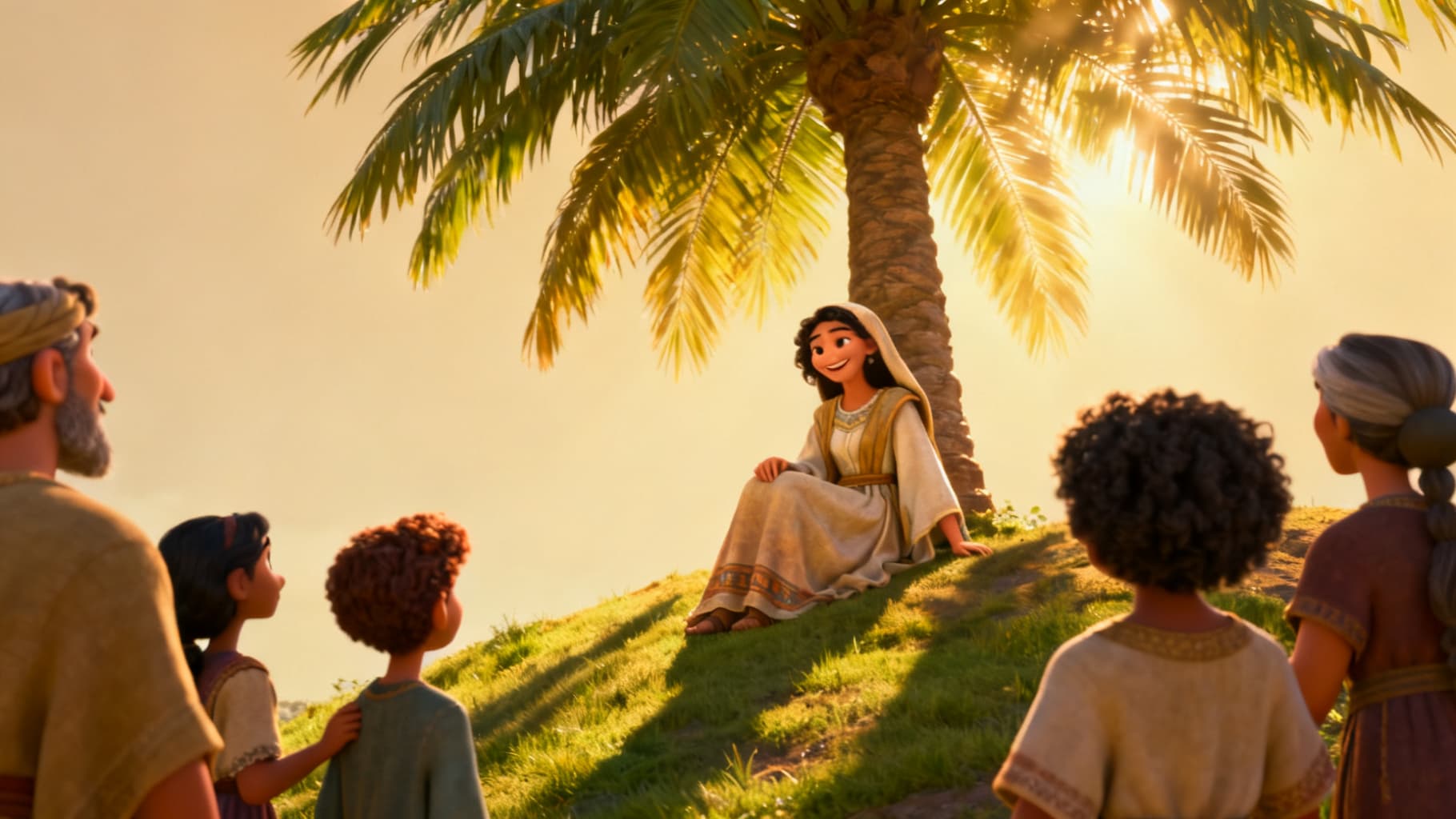 Deborah the brave leader under her palm tree