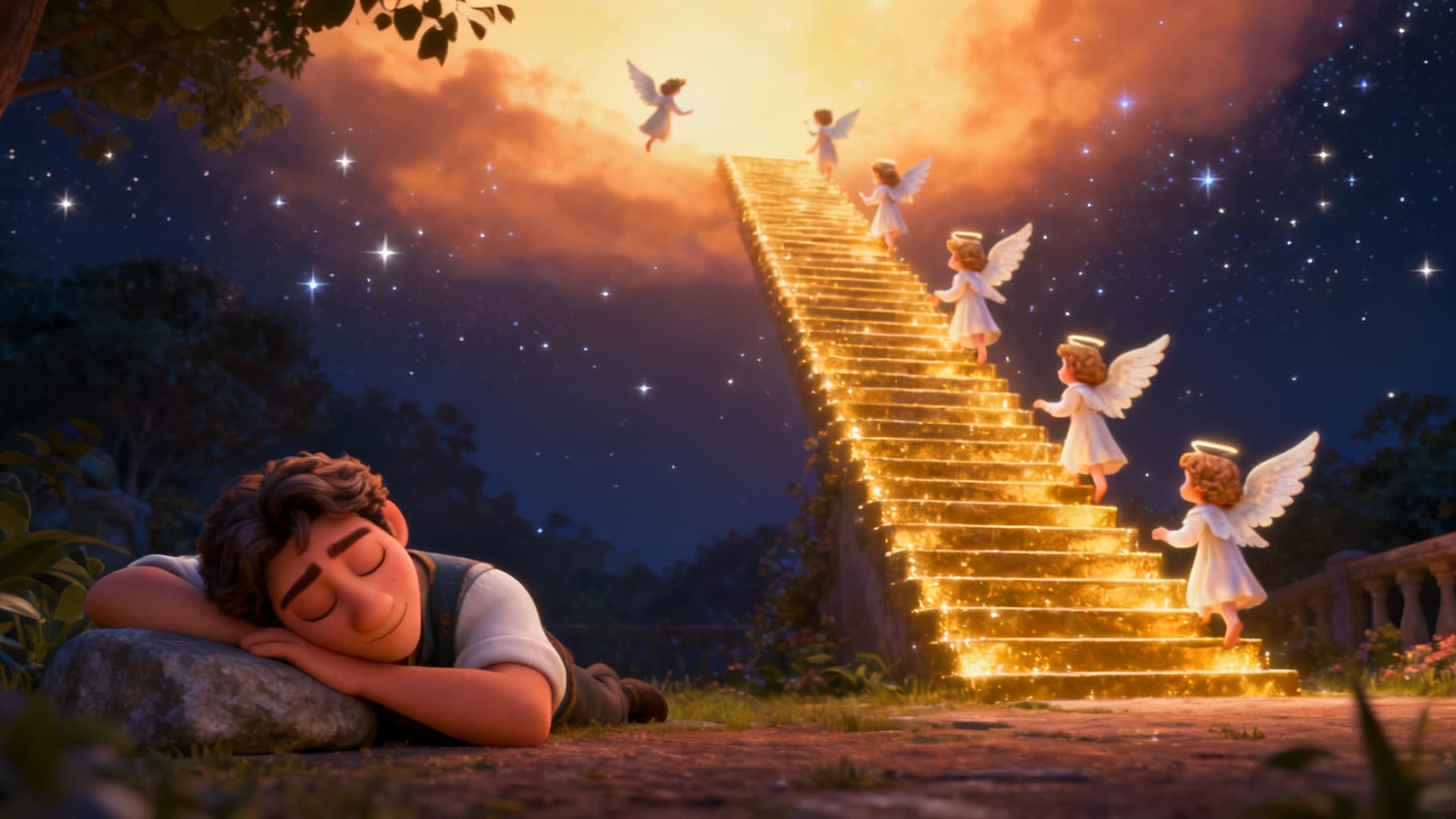 Jacob dreams of a shining stairway to heaven