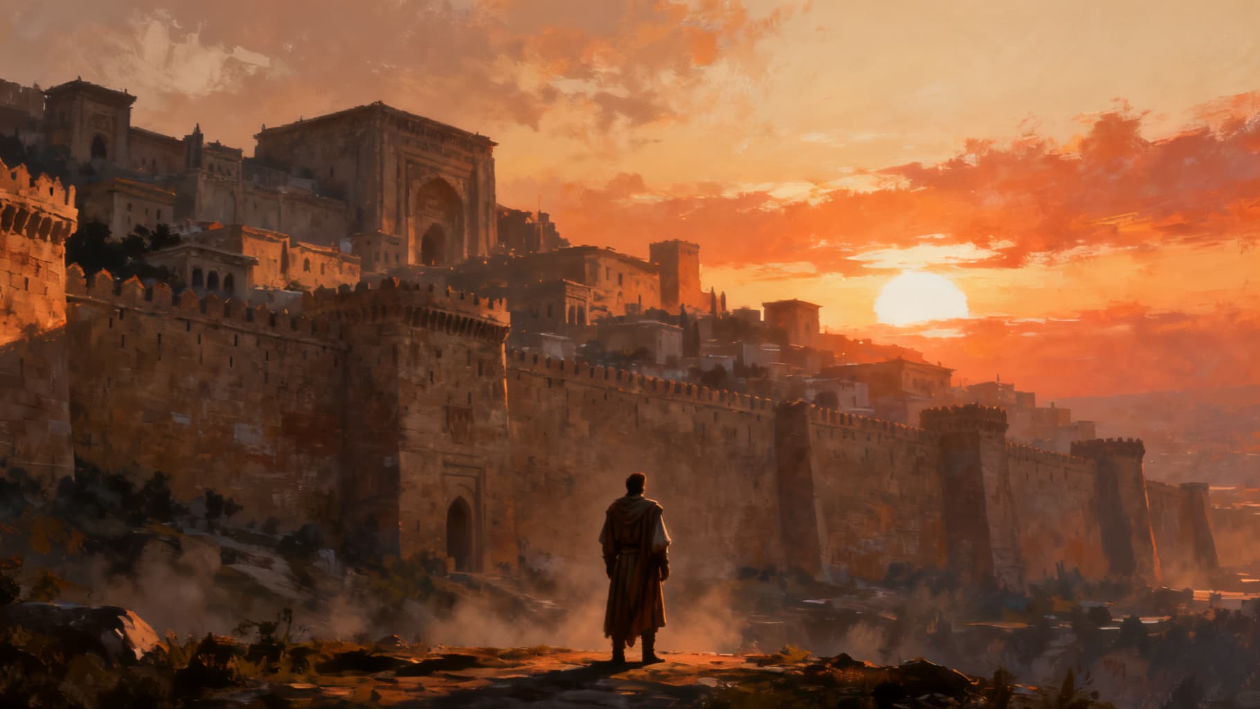 Joshua receiving his charge beneath an open sky