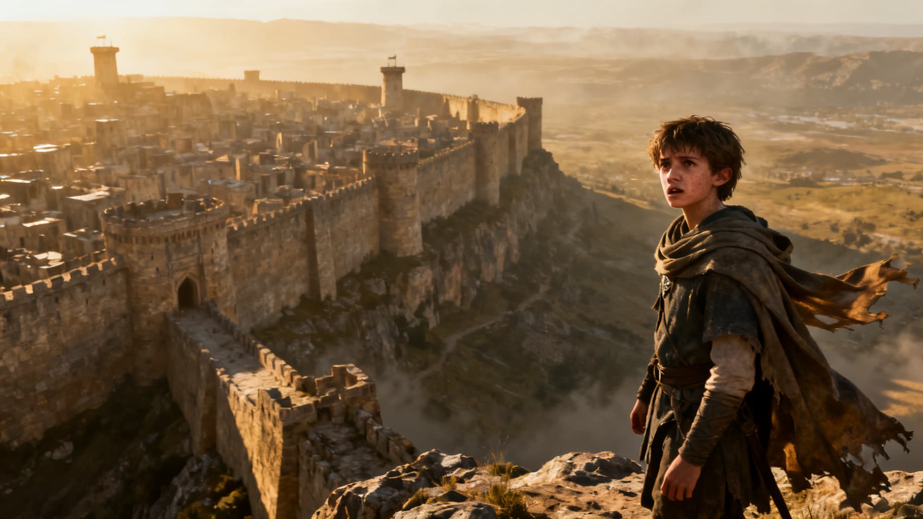 Joshua standing at the edge of a daunting walled city