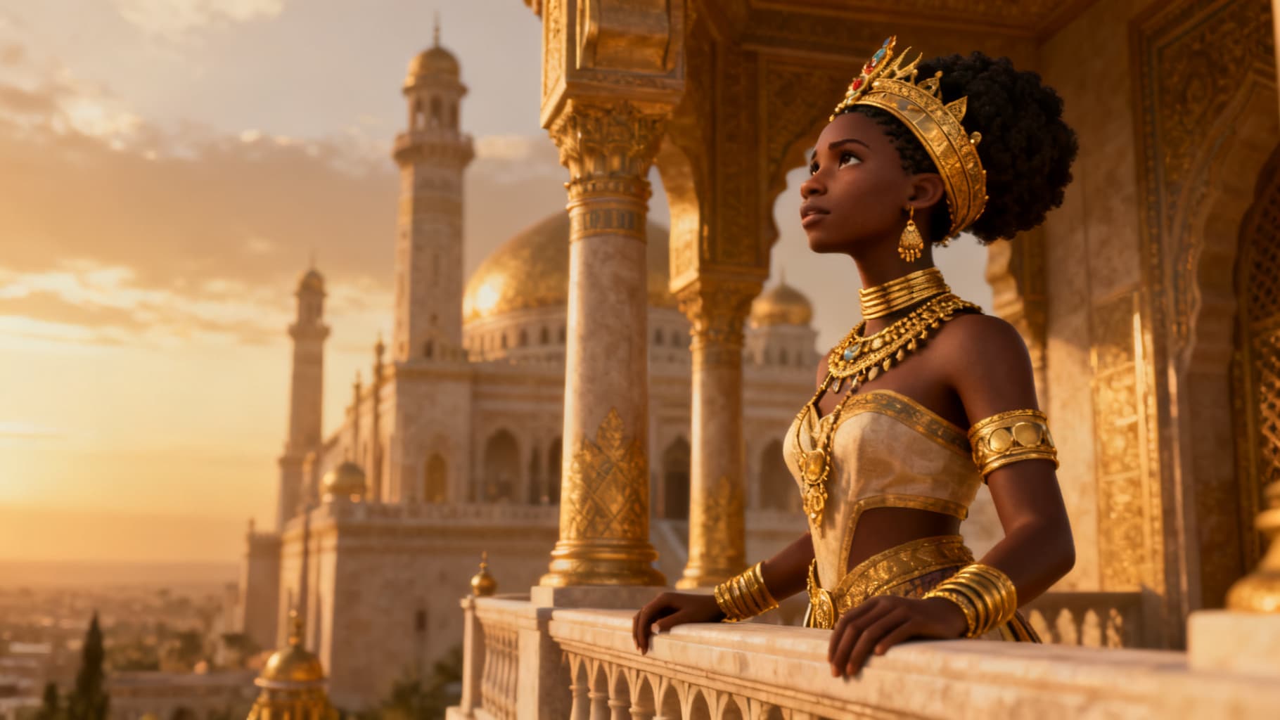 A confident Black African queen deciding to make the journey
