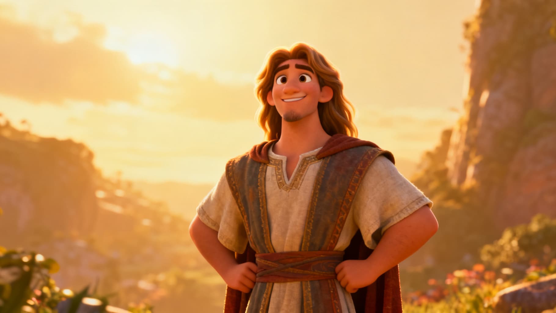 Samson the strong man with his long hair, full of God’s strength