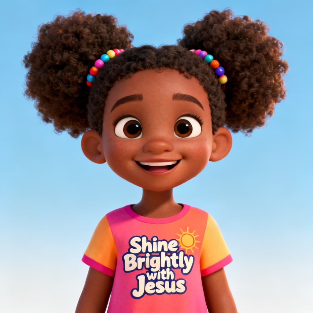 A cheerful VBS friend shining brightly with Jesus